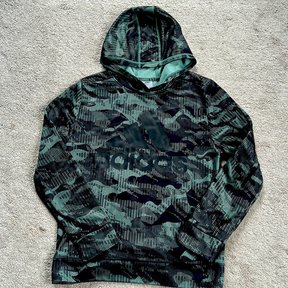 BOYS Adidas fleece lined hoodie. SIZE LG 14/16